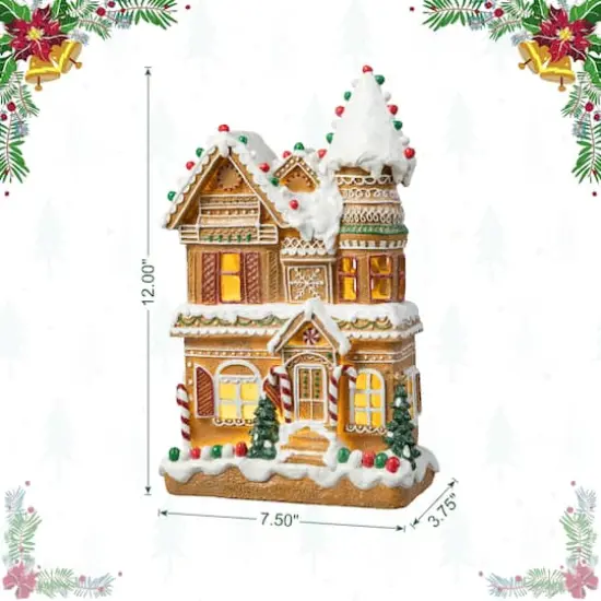 Glitzhome&reg; 12" Light-Up Gingerbread House Table D&eacute;cor {9}