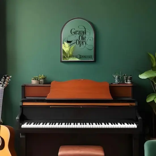 American Art Decor Grand Ole Opry Printed Mirror with Arched Frame - 11" x 14" {3}