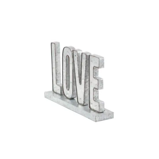 20" Gray Metal Love Decorative Sign {4}