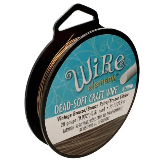 The Beadsmith&reg; Wire Elements&trade; 20 Gauge Tarnish Resistant Soft Temper Wire, 75ft. Vintage Bronze {1}