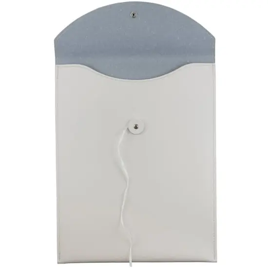 JAM Paper 9.5" x 12.5" Leather Portfolio with Button & String White {4}