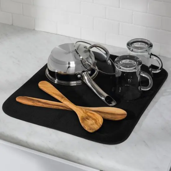 Honey Can Do 18" x 24" Dish Drying Mat Black {3}
