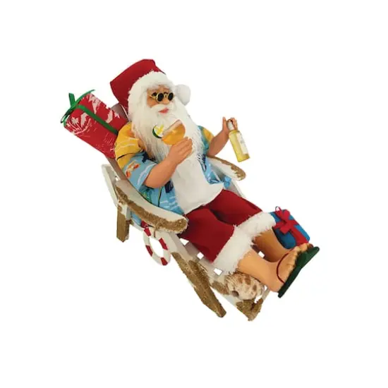 12" Beach Chair Santa Claus Decoration {1}