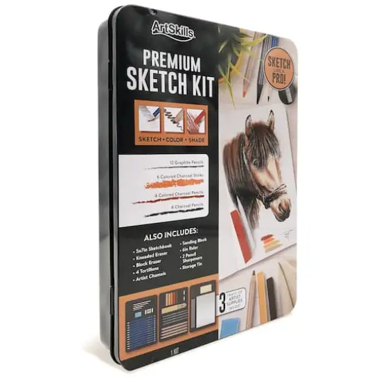 ArtSkills&reg; Premium Sketch Kit With Pencils & Charcoal {7}