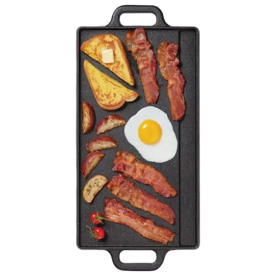 THE ROCK by Starfrit Traditional Cast Iron Reversible Grill Griddle {6}