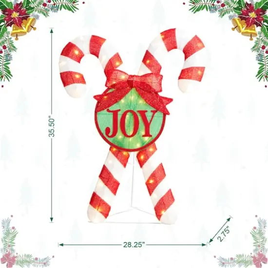 Glitzhome&reg; 3ft. Lighted Christmas Candy Cane Outdoor D&eacute;cor {8}