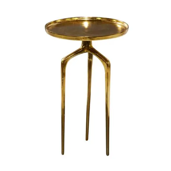 25" Gold Aluminum Contemporary Accent Table {1}