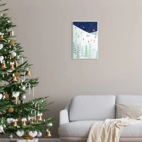 Stupell Industries Skiing Night Sky Winter Slopes Wall Plaque Art {3}