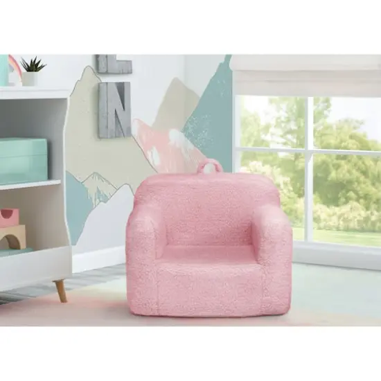 Delta Children Cozee Sherpa Chair for Kids Pink {4}