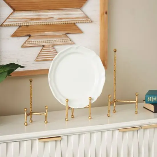 Gold Metal Slim Display Easel with Ball Accent Set {3}