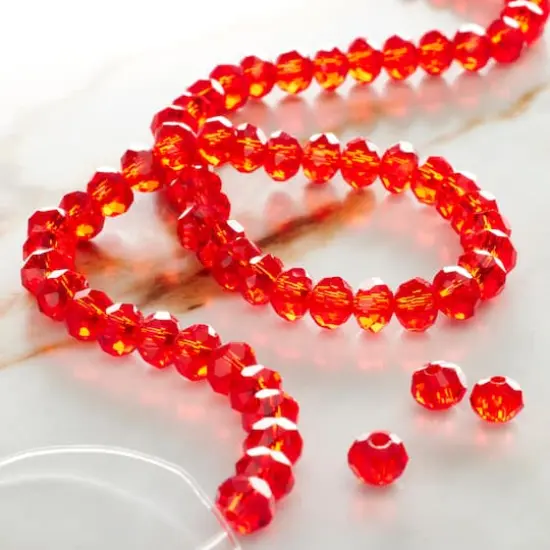Ruby Faceted Glass Rondelle Beads, 6mm by Bead Landing&trade; {3}