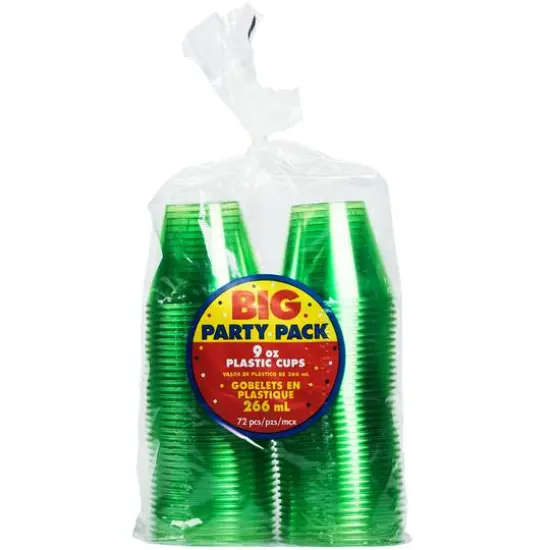 JAM Paper 9oz. Lime Green Plastic Cups, 72ct. {5}