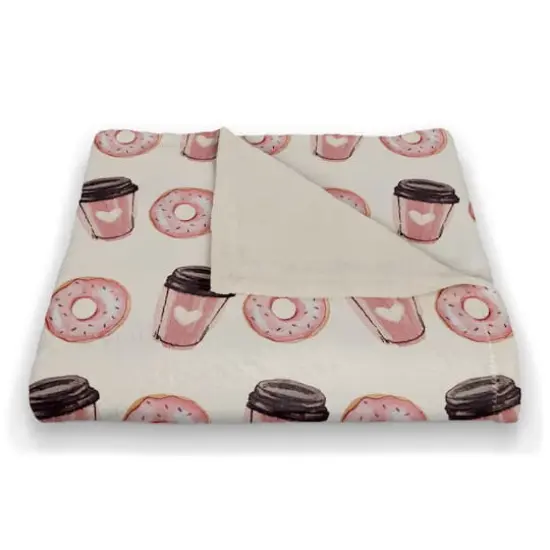 We Go Together Like Coffee & Donuts Coral Fleece Throw Blanket {3}