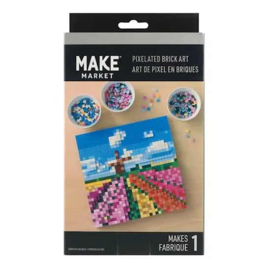 10" x 10" Flower Field Pixelated Brick Art Kit by Make Market&reg; {6}