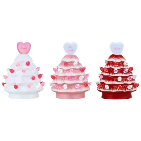Miss Valentine 4.5" Ceramic Miniature Trees Set, 3ct. {1}