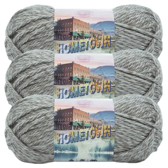 3 Pack Lion Brand&reg; Hometown Variegates Yarn Bellefontaine Concrete {1}