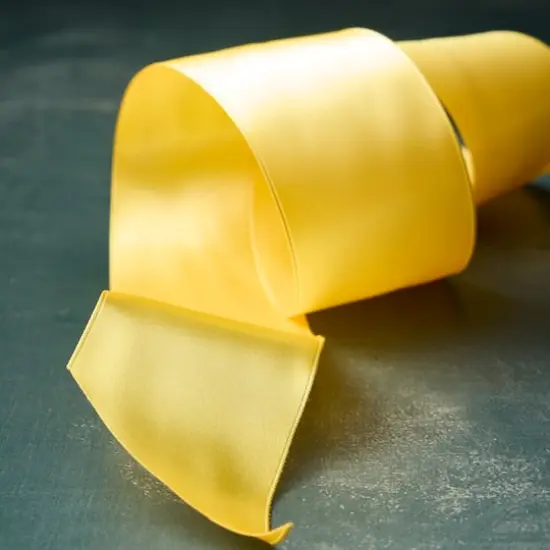 2.5" x 10yd. Satin Wired Ribbon by Celebrate It&reg; Classic Yellow {3}