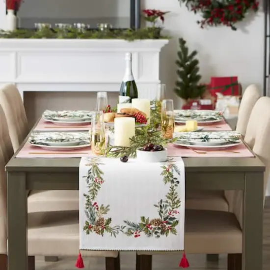 DII&reg; Heritage Holiday Sprigs Reversible Embellished Placemats, 4ct. {7}