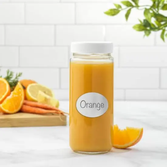 JoyJolt&reg; 16oz. Reusable Glass Juice Bottles with Lids, 8ct. White {4}