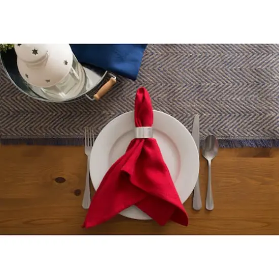 DII&reg; 108" Chevron Burlap Table Runner French Blue {6}