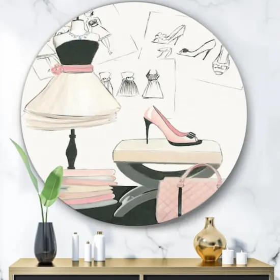 Designart - Chic Galm Closet V - Glam Metal Circle Wall Art {4}