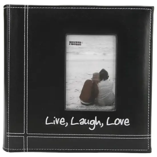 Pioneer&reg; Live, Laugh & Love Embroidered Stitched Leatherette Album, 9" x 9" {1}