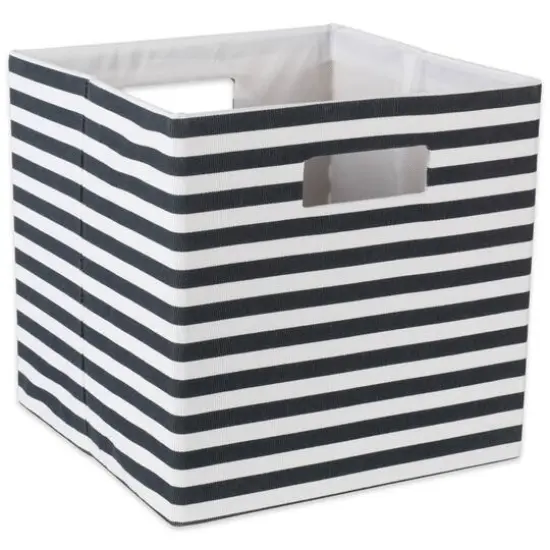 DII&reg; Square Black Pinstripe Polyester Cube {7}