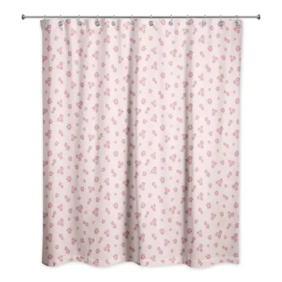 Daisy Pattern Shower Curtain Pink {1}