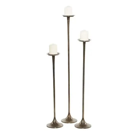 Aluminum Modern Candle Holder Set Bronze {1}