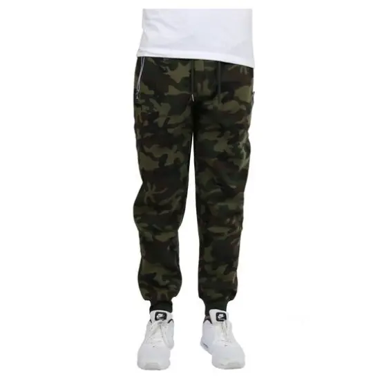 Galaxy by Harvic Men's Fleece-Lined Jogger Sweatpants With Zipper Pockets Woodland {1}