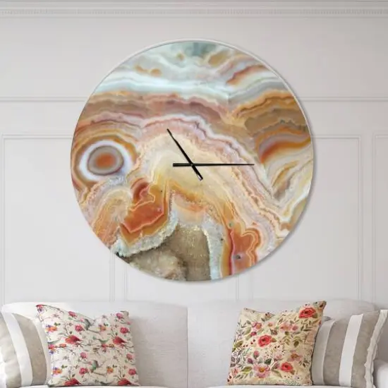 Designart 'Strips And Ovals On Agate Modern Wall Clock {3}