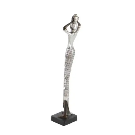 19" Silver Eclectic Woman Sculpture {5}