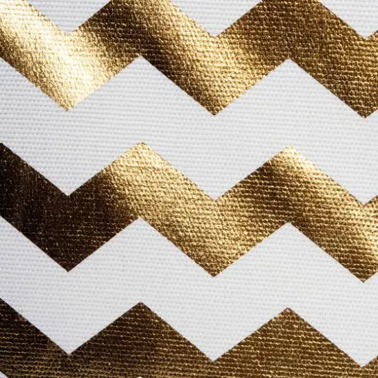 DII&reg; 11" Trapezoid Polyester Chevron Storage Bin Gold {7}
