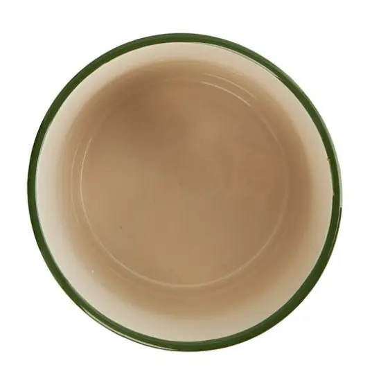 Hello Honey&reg; 8" Footed Stoneware Planter with Abstract Print Green {7}