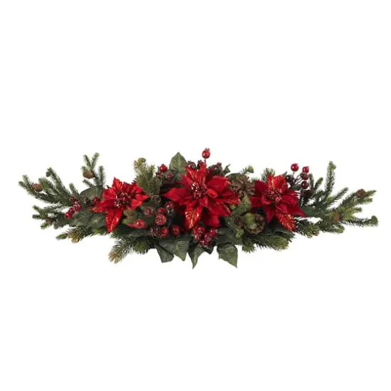 3ft. Red Poinsettia & Berry Centerpiece {3}