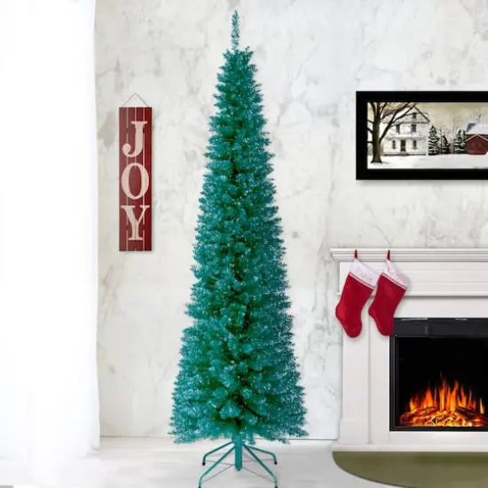 6ft. Unlit Tinsel Artificial Christmas Tree {3}