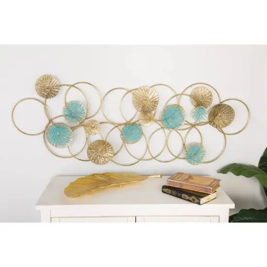 Rose Gold & Blue Contemporary Ornamental Metal Wall D&eacute;cor {8}