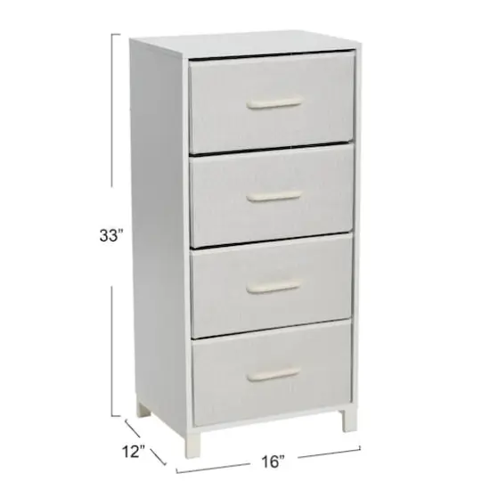 Household Essentials 33" 4-Drawer Dresser White {4}