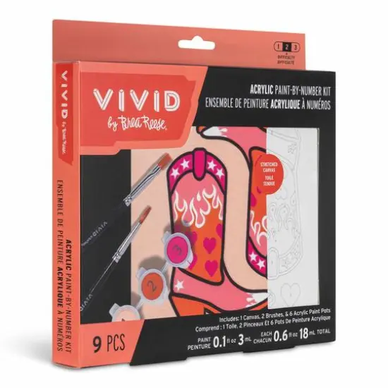 VIVID by Brea Reese® Cowboy Boots Acrylic Paint-by-Number Kit {7}