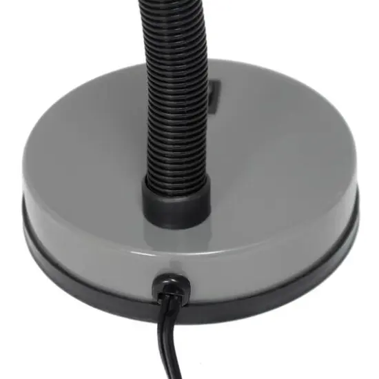 Simple Designs 14.5" Basic Metal Desk Lamp with Flexible Hose Neck Gray {9}