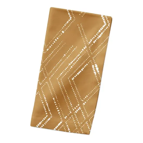 Diamond Cotton Twill Napkin Gold and White {3}