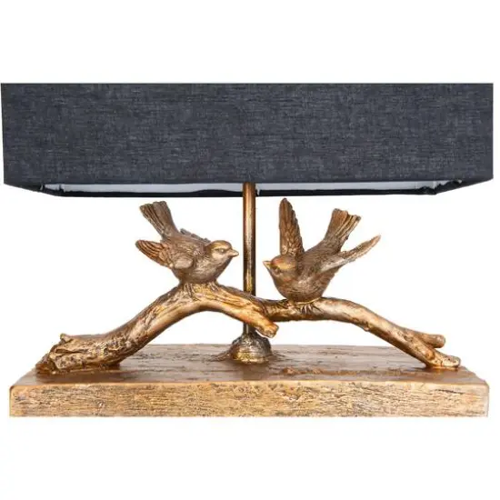 Hello Honey&reg; 12.2" Birds on Branch Table Lamp with Rectangle Flax Shade {6}