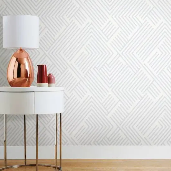 RoomMates Perplexing Peel & Stick Wallpaper Silver {4}