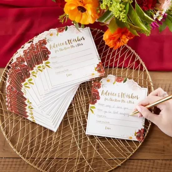 Kate Aspen&reg; Burgundy Blush Wedding Advice Cards, 50ct. {5}