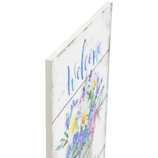 16" Spring Floral Welcome Wall Sign {6}