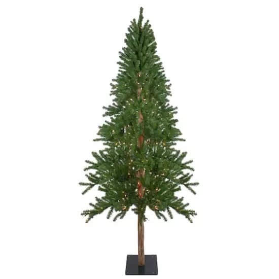 7ft. Pre-Lit Alpine Artificial Christmas Tree, Clear Lights {1}
