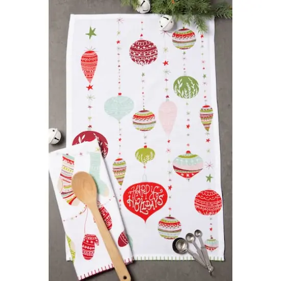 DII&reg; Christmas Trimmings Printed Dishtowel Set {5}