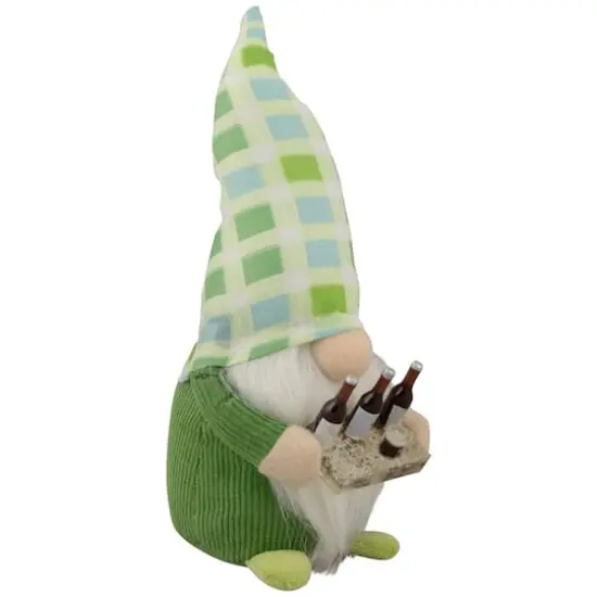 9" Green & Blue Plaid Springtime Gnome {4}