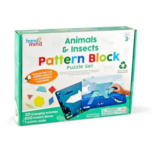 Hand2mind&reg; Animals & Insects Pattern Block Puzzle Set {1}