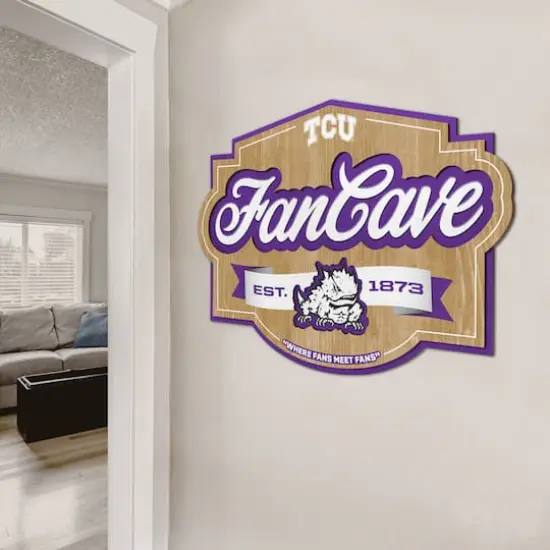 NCAA Fan Cave Sign TCU Horned Frogs {5}